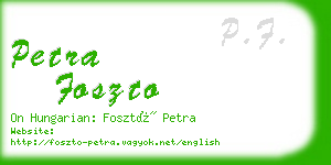 petra foszto business card